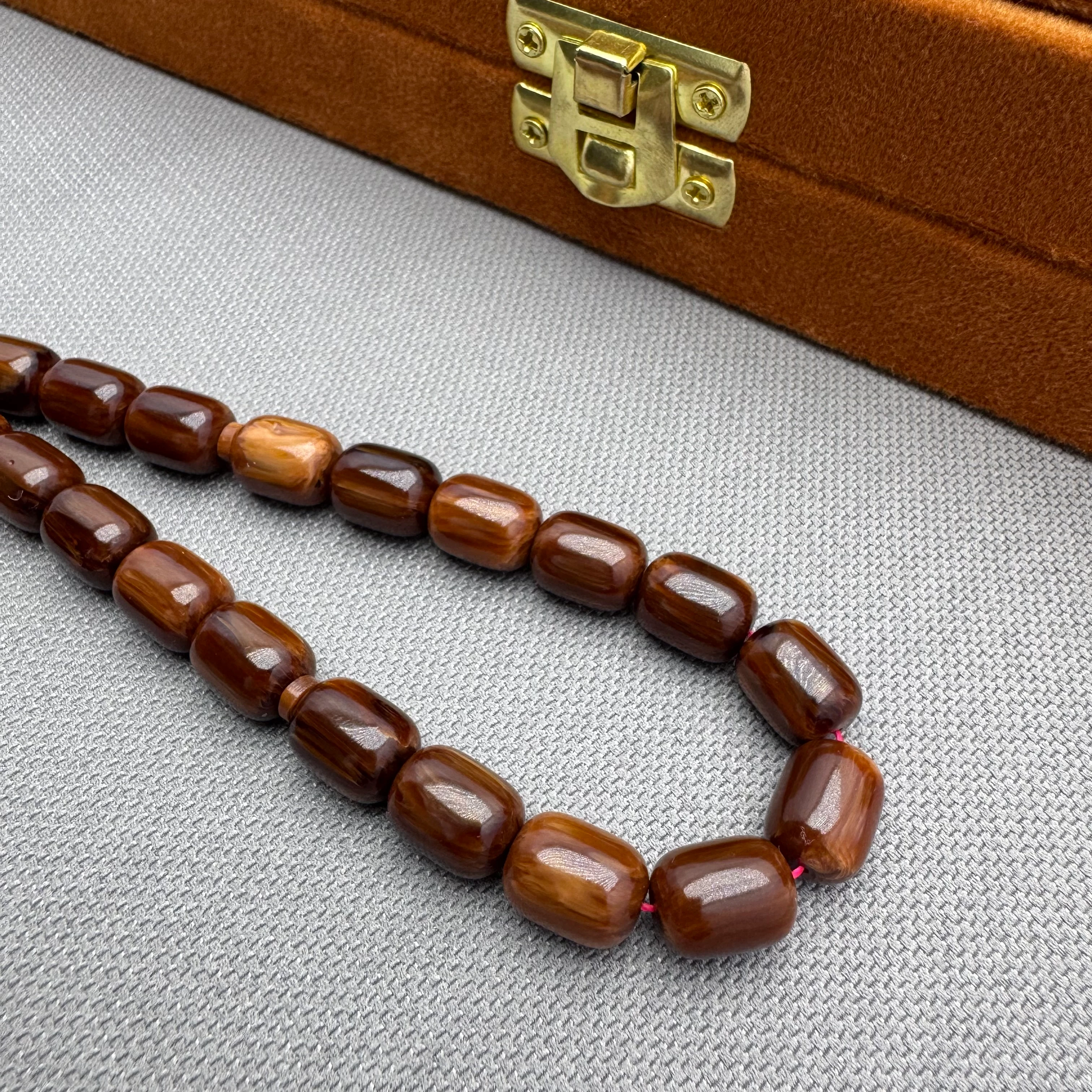 Faaris BEYDUN Usta İşçilikli Kahverengi Hareli Eski Çubuk Malzeme Sıkma Kehribar